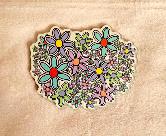 Clustered Flowers Acrylic Magnet