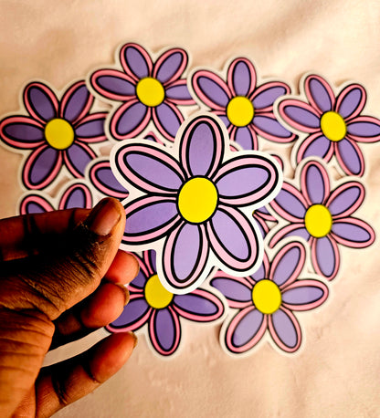 Dark Purple Flower Sticker