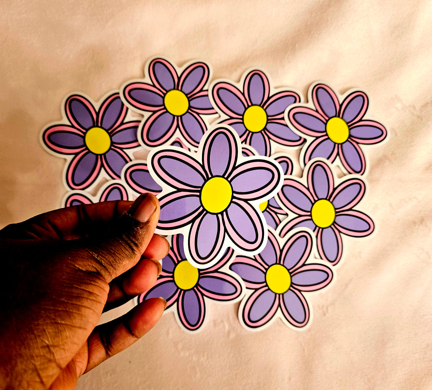 Dark Purple Flower Sticker