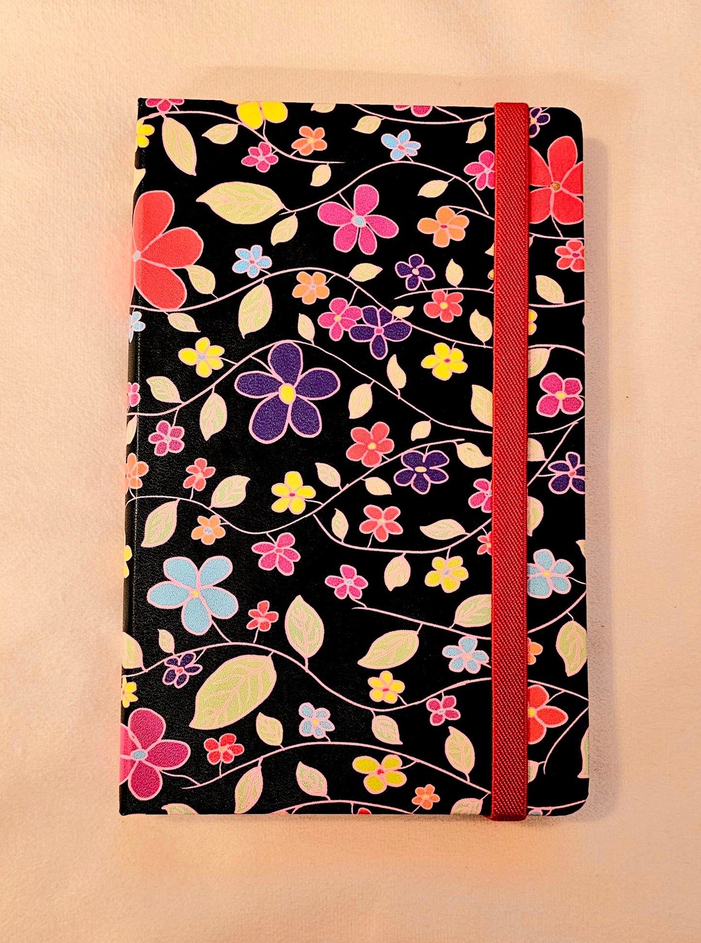 Black Midnight Flower Notebook