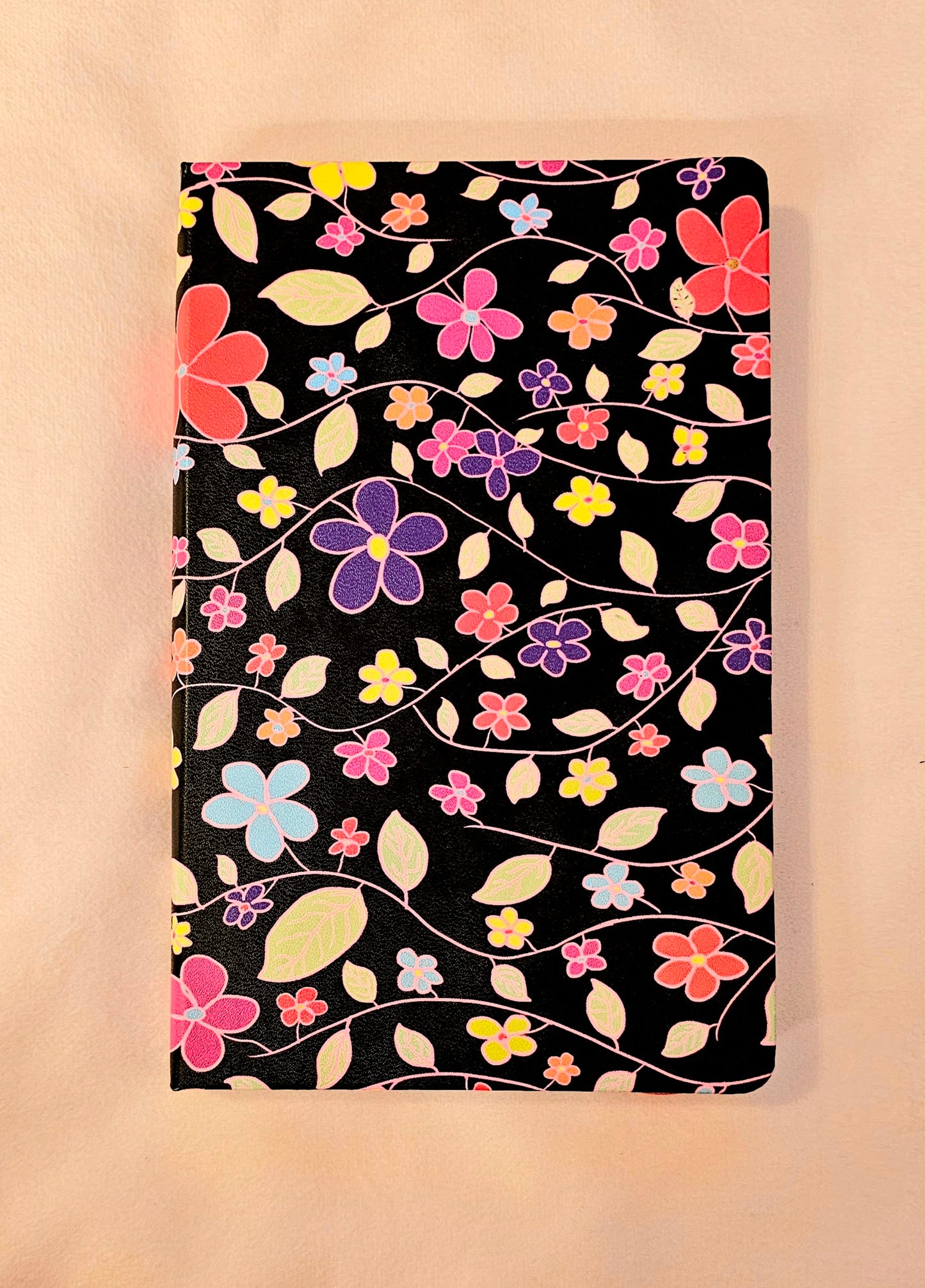 Black Midnight Flower Notebook