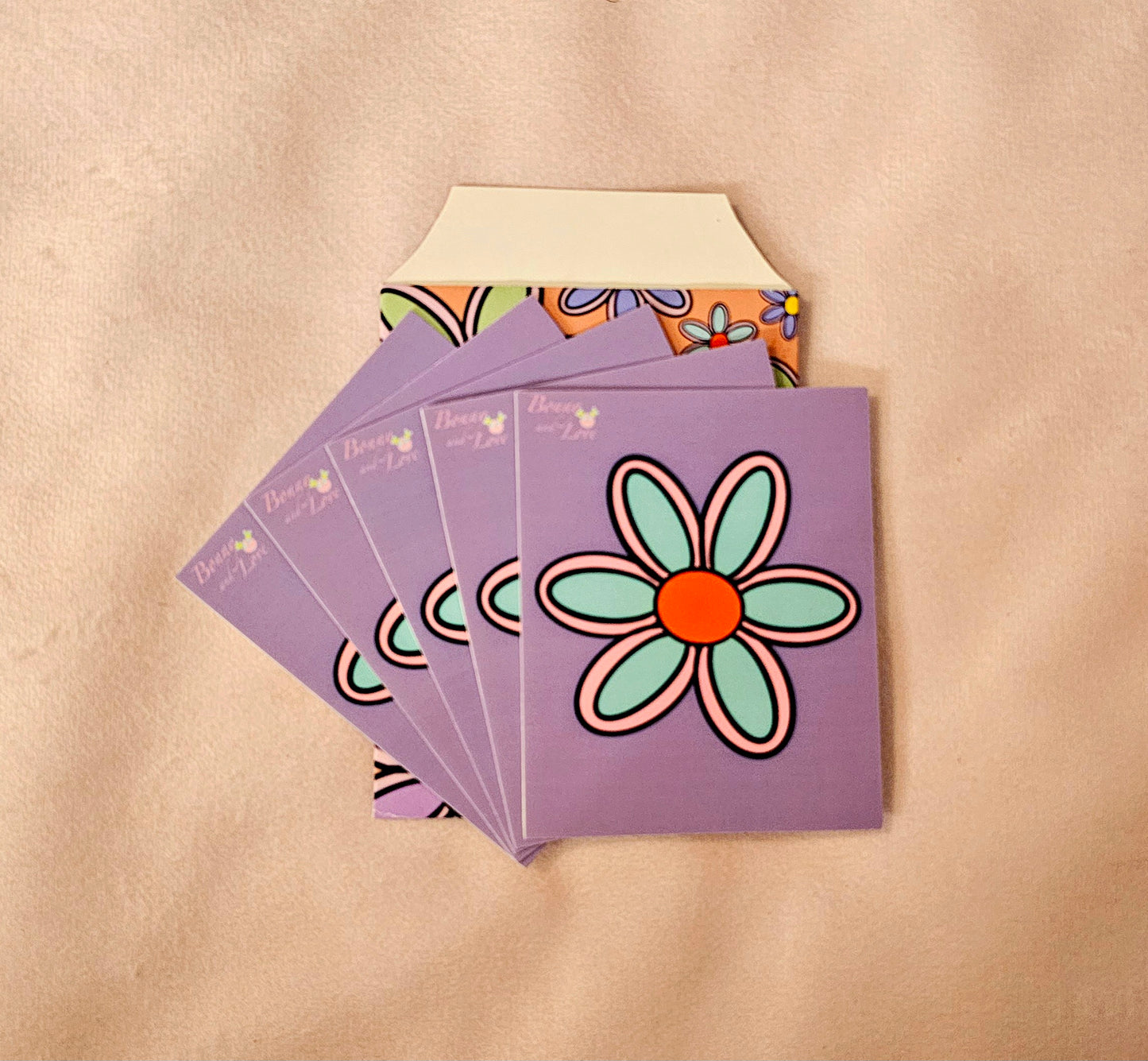 Purple Flower Character Notecards