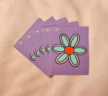 Purple Flower Character Notecards