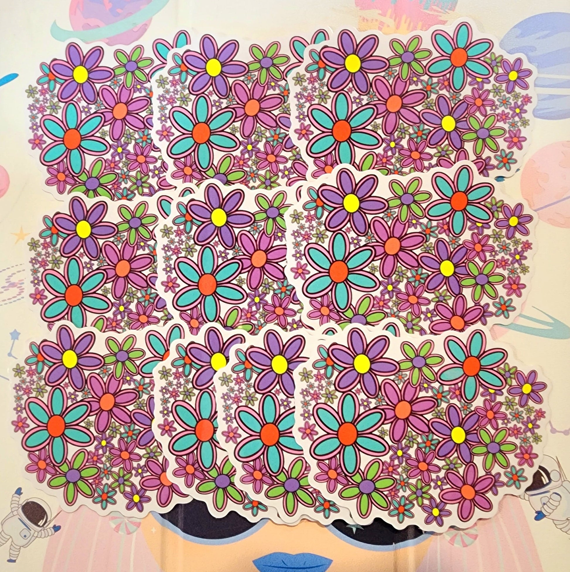 Clear Cluster Flower Sticker