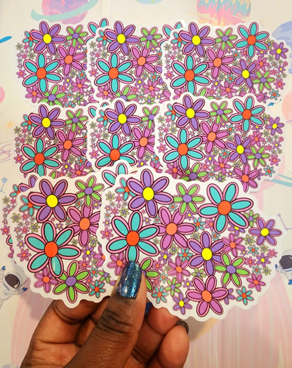 Clear Cluster Flower Sticker