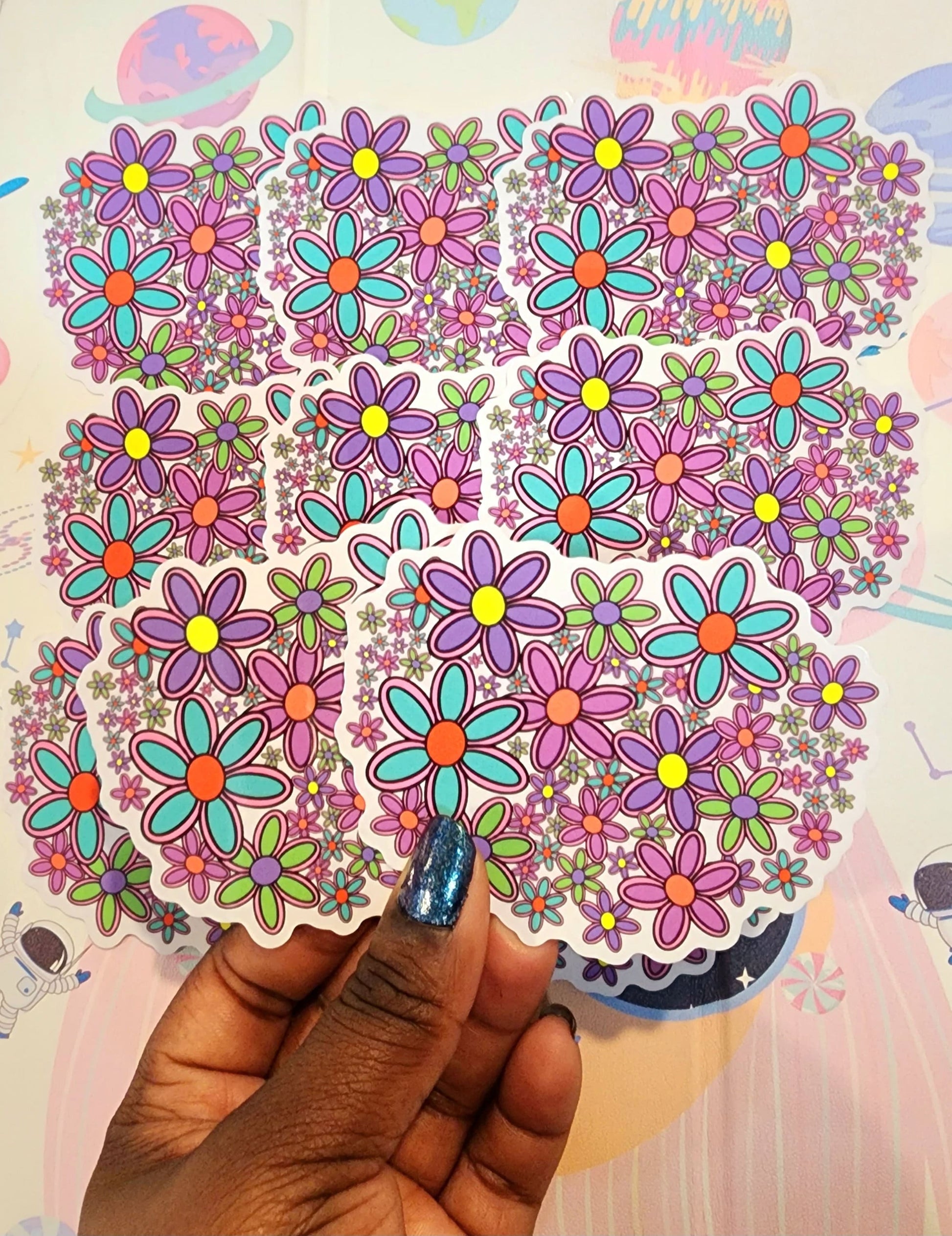 Clear Cluster Flower Sticker