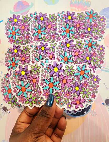 Clear Cluster Flower Sticker