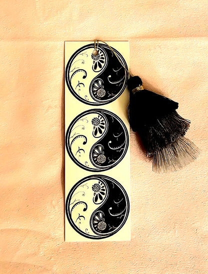 YingYang Bookmark with Tassels