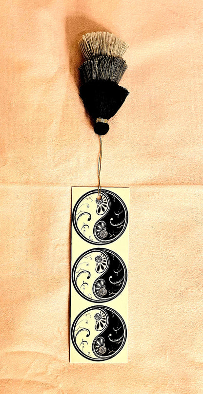 YingYang Bookmark with Tassels