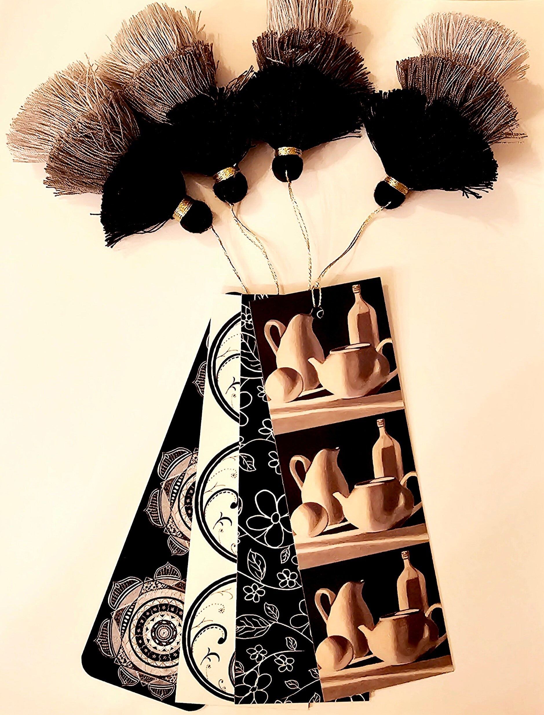 YingYang Bookmark with Tassels